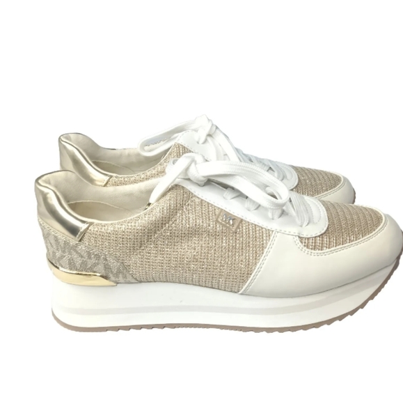 Michael Kors Women's Monique Trainer Shoes, Pale Gold, Size 6 Medium - Picture 1 of 12